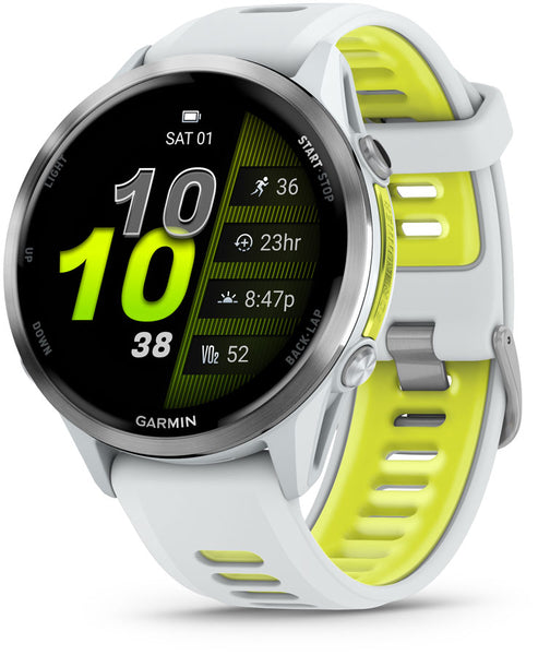 Garmin Forerunner 970 SmartWatch - Whitestone/Amp Yellow Fitness