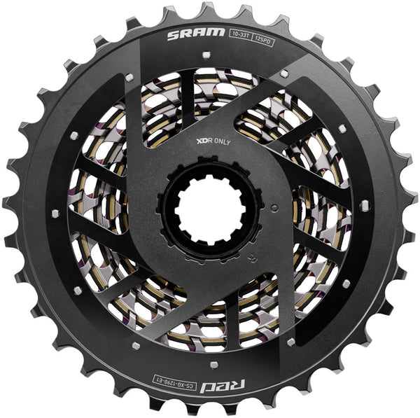 SRAM RED XG-1290 Cassette - 12-Speed, 10-33t, For XDR Driver Body, Rainbow,  E1