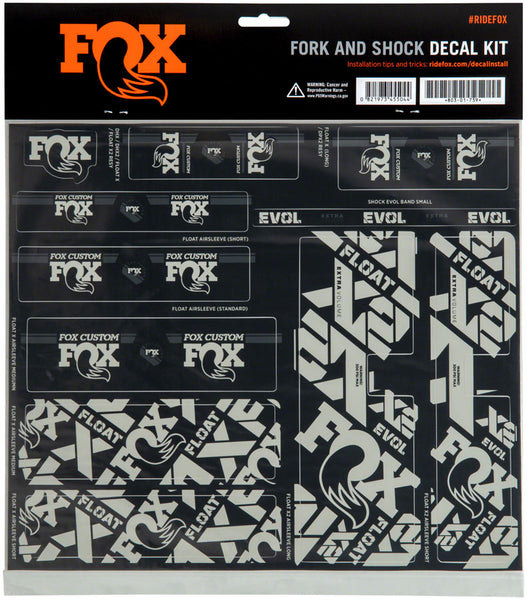 FOX Fork and Shock Decal Kit - Battleship Gray Sticker/Decal