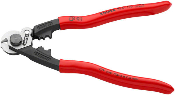 Knipex Wire Rope Shears - Polished Forged Steel, 7 1/2