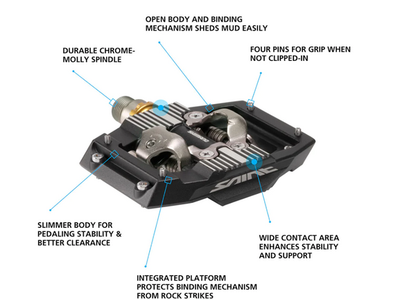 shimano saint pedale pd m820 Shimano Saint PD-M821 Clipless SPD Pedals w/ Cleats, Black / Silver