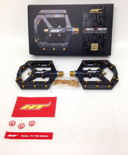 ht pedale me03 Components ME03T Platform Pedals with Titanium 9/16 Spindle Black Category:Fahrradlaufräder_CFP Weight from 218g Farbe:Veilchen Blender Pedal – Loopi