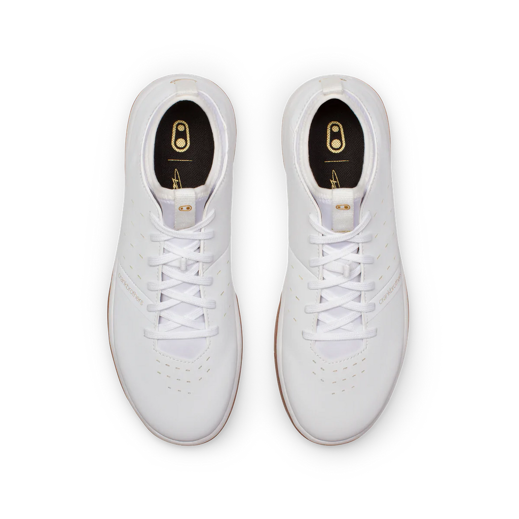 Crank Brothers Stamp Street Fabio Men's Flat Shoe - White/Gum - Flat Shoe - Stamp Street Fabio Shoe