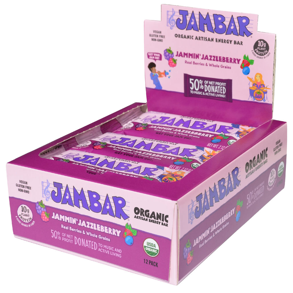 Jambar Jammin Jazzleberry - 12 Bar Box MPN: JBR-BX-12-JJ Bars Energy Bar