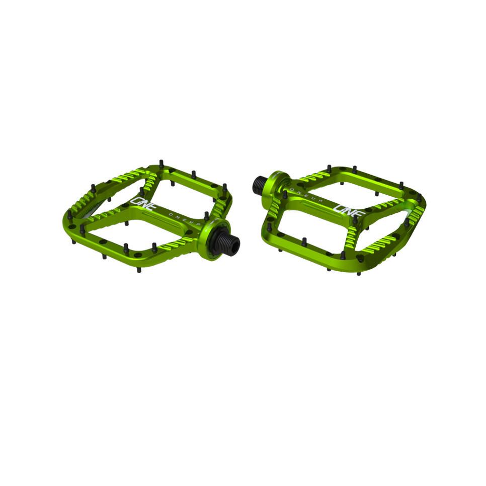 OneUp Components Aluminum Platform Pedals, Green Pedals Pedal Type