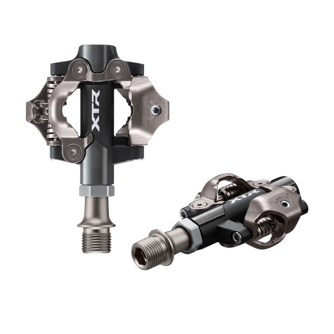 Shimano XTR M9200 Race Clipless SPD Pedals 3mm Shorter Axle, Black / Silver (SM-SH51)