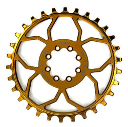 5Dev 8 Bolt Titanium T-Type Chainring, Bronze, 3mm Offset Direct Mount Chainrings 8 Bolt Ti-Chainring