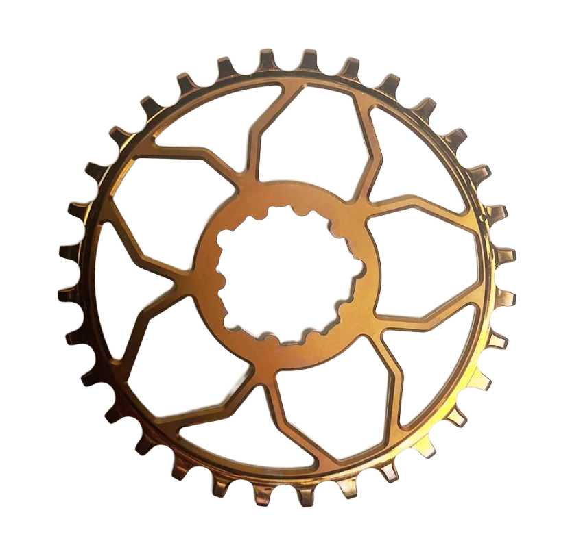 5Dev Ultra Light Titanium Chainring, Bronze, 3 Bolt, 3mm Offset Direct Mount Chainrings Ultra Light Titanium Chainring