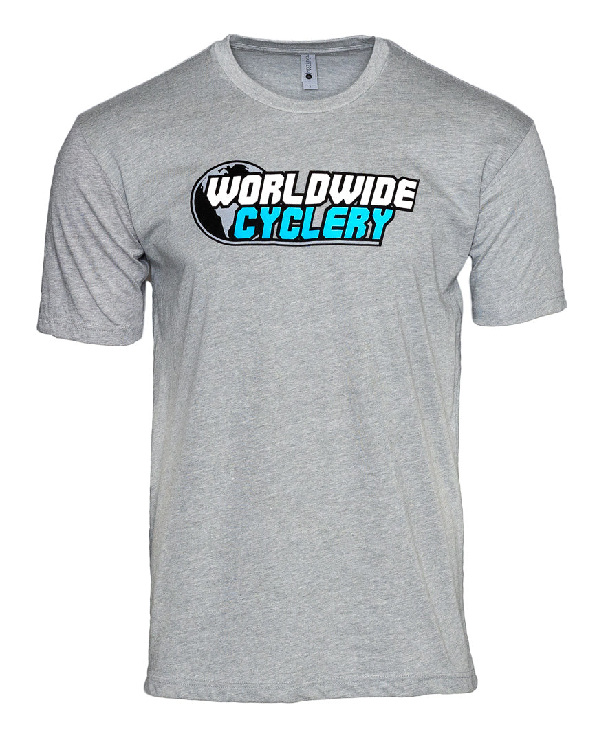 Worldwide Cyclery T-Shirt Heather Grey, XXL