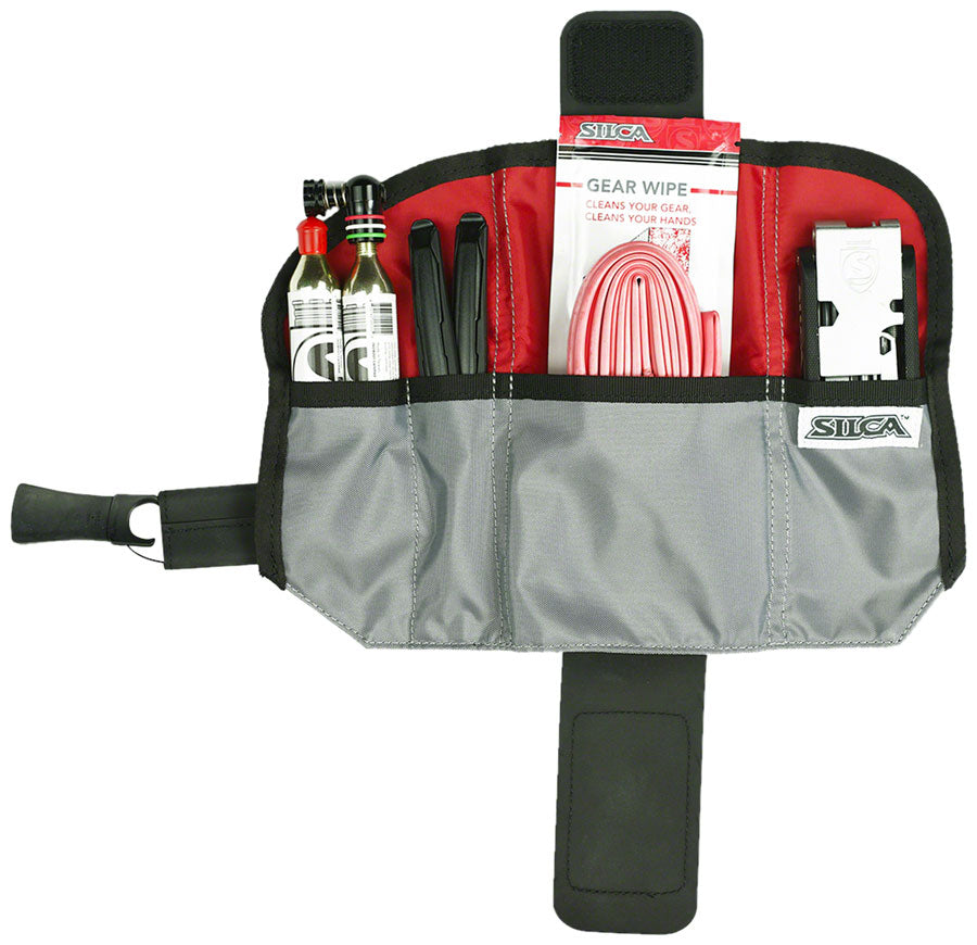 Silca Asymmetrico Seat Bag Tool Wrap - Boa Closure, 4-Pocket, 85g, Black - Tool Wrap - Asymmetrico Seat Roll