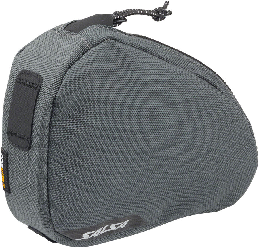 Salsa EXP-R Series Cattail Rear Top Tube Bag - Gray MPN: 06-003766 UPC: 657993450567 Top Tube/ Stem Bag EXP-R Series Cattail Rear Top Tube Bag