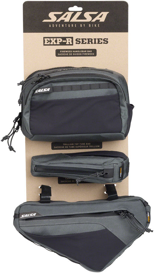 Salsa EXP-R Series Bag Bundle - Includes Campion Frame Bag, Fireweed Handlebar Bag, and Trillium Top Tube Bag (Small) MPN: 06-003767 UPC: 657993462058 Frame Pack EXP-R Series Bag Bundle