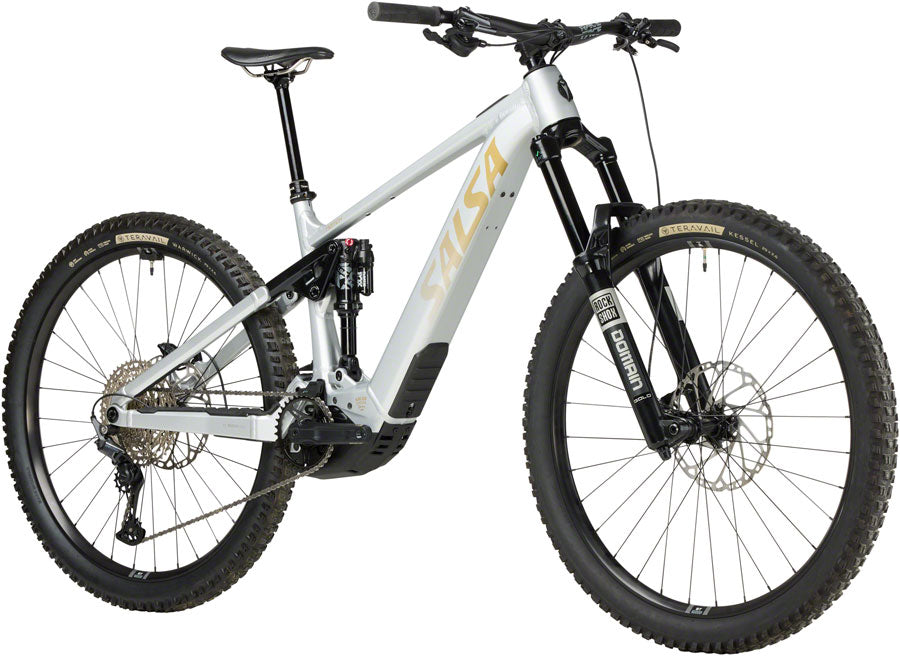 e bike fullys 2020 Salsa Notch Deore 12 Ebike - 29", Aluminum, Silver, Large E-Mountain