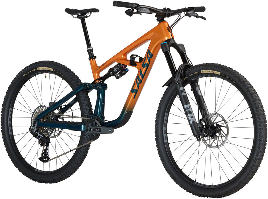 Salsa Blackthorn 145 C GX AXS Transmission Bike - 29", Carbon, Slate / Terracotta, Large - Mountain Bike - Blackthorn 145 C GX Eagle AXS Transmission Bike - Slate/Terracotta