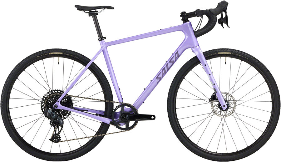 lila gravel bike Salsa Warbird C Rival GX Eagle AXS Bike - 700c, Carbon, Lilac, 52.5cm