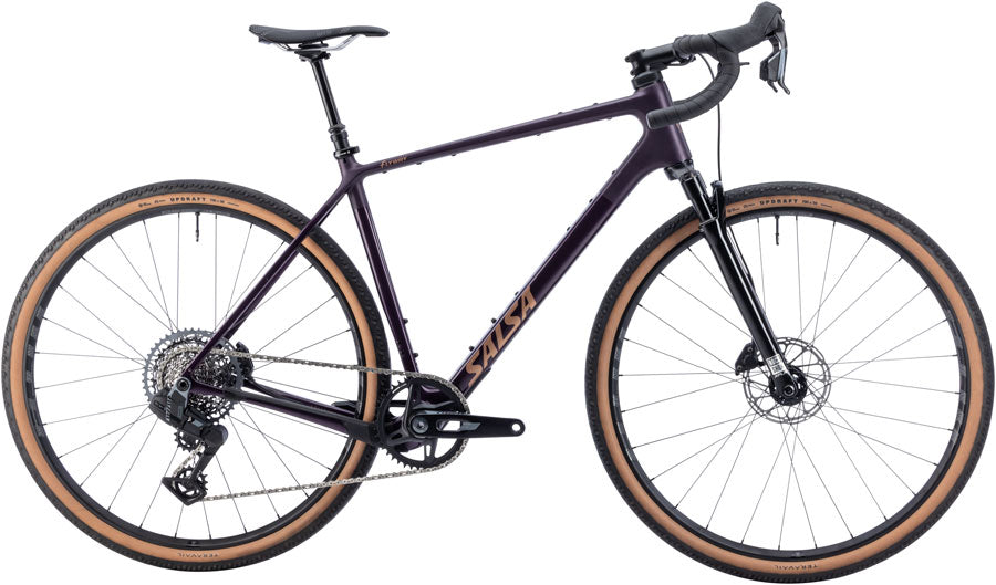 Salsa Flyway C Rival XPLR AXS 13 SUS Bike - 700c, Carbon, Blackberry, Medium