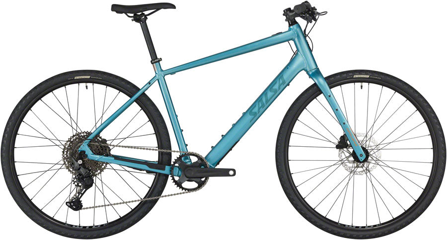 Salsa Confluence Flat Bar Cues 11 Ebike - 700c, Aluminum, Dark Cyan, X-Large