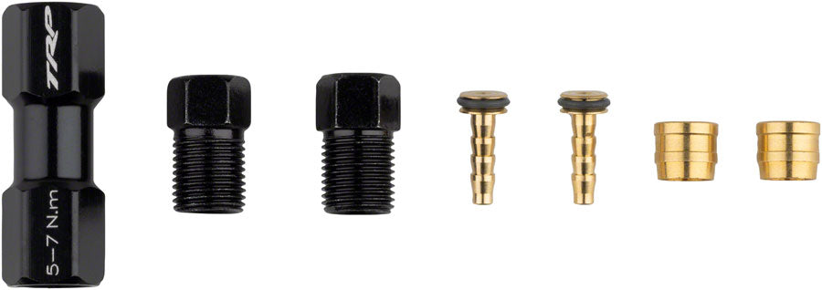 TRP TL1.2 Disc Brake Hose Coupler Kit - For 5.5mm, Coupler, Compression Ferrules, Brass Inserts with O-Ring, and Hose