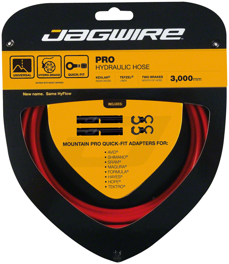 Jagwire Mountain Pro 油圧ホース 2セット Jagwire Pro Hydraulic Disc Brake Hose Kit 3000mm, Red Disc Brake