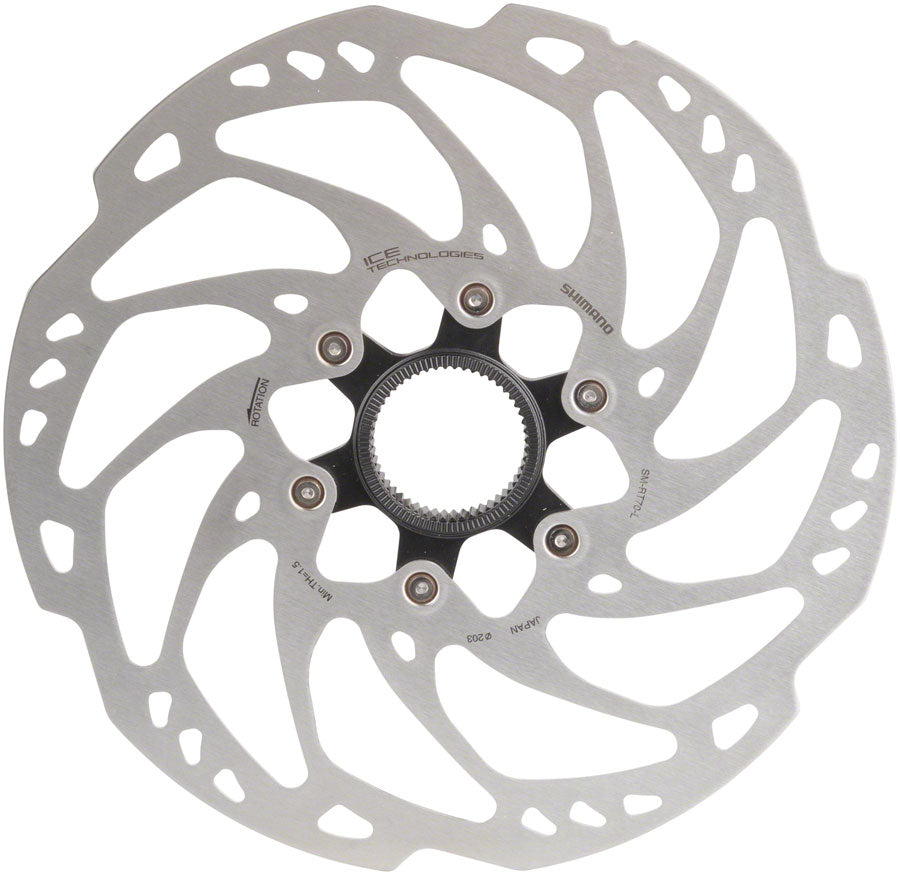 Shimano SLX SM-RT70-LE Disc Brake Rotor - 203mm, Center Lock, Silver