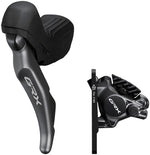 Shimano GRX ST-RX820 Shift/Brake Lever with BR-RX820 Hydraulic Disc Brake Caliper - Left/Front, 2x, Flat Mount Caliper, MPN: IRX8202DLF6SC100A UPC: 192790241876 Hydraulic Brake/Shift Lever, Drop Bar GRX ST-RX820 Shifter/Brake Lever with BR-RX820 Disc Brake Caliper