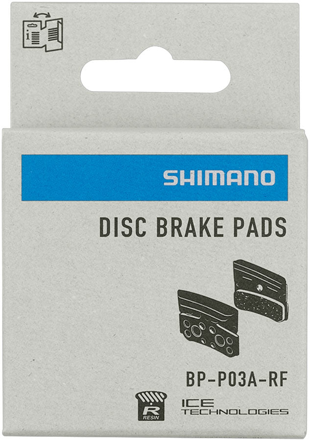 Shimano P03A-RF Disc Brake Pads and Springs - Resin Compound, Finned Aluminum Back Plate, One Pair - Disc Brake Pad - P03A Disc Brake Pads