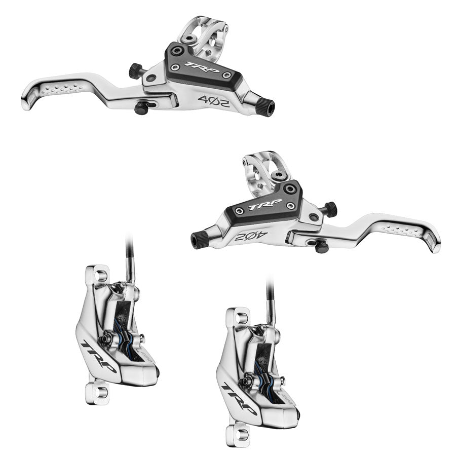 TRP EVO PRO HD-M9040 40 / 20 Anniversary Edition Disc Brake and Lever Set - Silver Limited Edition, Front/Rear Set MPN: ABHD000925 Disc Brake & Lever EVO PRO 40/20 Anniversary Edition Disc Brake and Lever Set