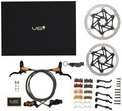 Hope EVO V6Ti Ltd Mono Edition Complete Disc Brake Boxset - Levers, 6-Piston Calipers, Vented Rotors, Hoses, Pads, MPN: T4EV6T2220BME Disc Brake & Lever EVO V6Ti Limited Mono Edition Complete Disc Brake Boxset