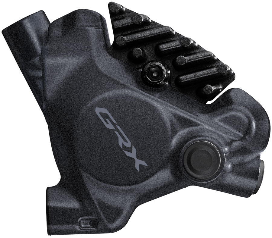 Shimano GRX BR-RX410 Hydraulic Disc Brake Caliper - Rear, Flat-Mount, W/Fixing Bolt for 25mm Mount, Black MPN: IBRRX410RDRF UPC: 192790313078 Disc Brake Calipers GRX BR-RX410 Disc Brake Caliper