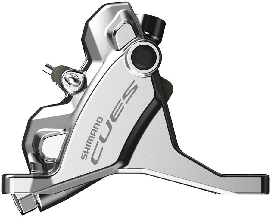 Shimano CUES BR-U6030F Hydraulic Disc Brake Caliper - Front, Flat Mount, Resin Pad, Silver MPN: EBRU6030F6RXS UPC: 192790953182 Disc Brake Calipers CUES BR-U6030 Disc Brake Caliper