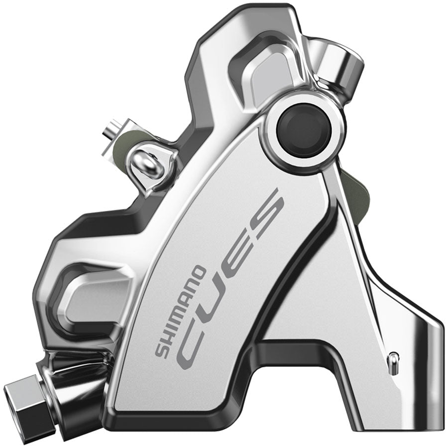 Shimano CUES BR-U6030R Hydraulic Disc Brake Caliper - Rear, Flat Mount, W/Fixing Bolt for 25mm Mount, Resin Pad, SIlver MPN: EBRU6030RDRXS UPC: 192790953120 Disc Brake Calipers CUES BR-U6030 Disc Brake Caliper