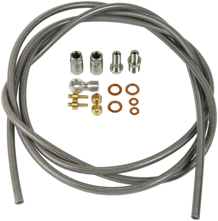 Hope Braided Stainless Steel Hydraulic Brake Hose and Fitting Kit - Fits Front or Rear, For One Hope Brake, Type 2