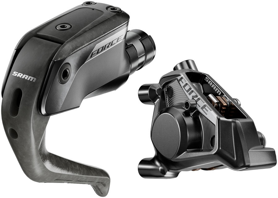 SRAM Force Aero Disc Brake and Lever - Front, Flat Mount, 20mm Offset, 1100mm Hose, Carbon Lever Blade, Black, E1 MPN: 00.5018.277.000 UPC: 710845926082 Disc Brake & Lever Force Aero TT/Tri Disc Brake and Lever