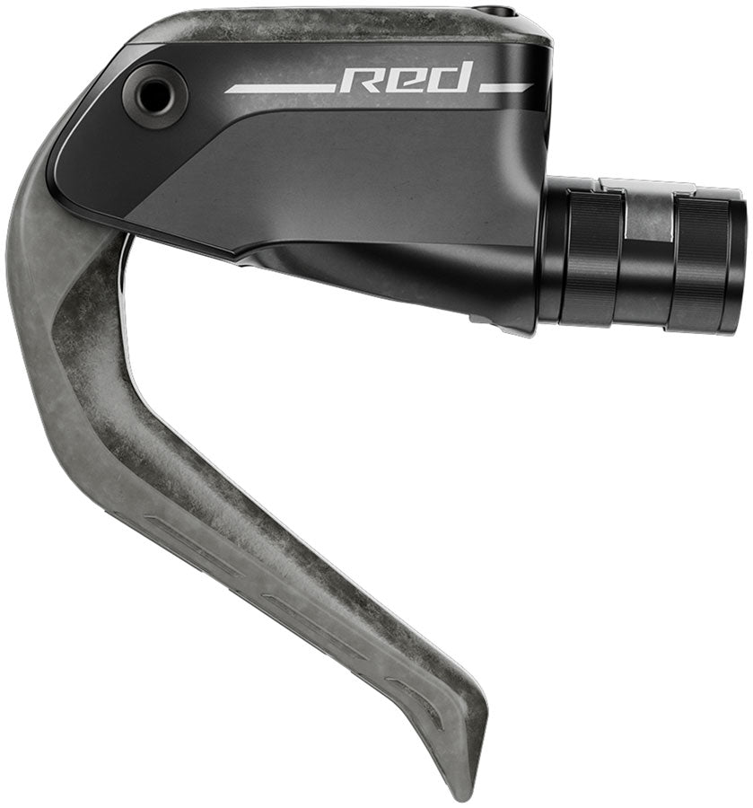 SRAM RED Aero Disc Brake and Lever - Rear, Flat Mount, 20mm Offset, 2000mm Hose, Carbon Lever Blade, Black/Silver, E1 - Disc Brake & Lever - RED Aero TT/Tri Disc Brake and Lever