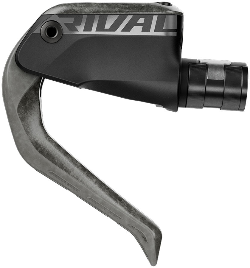 SRAM Rival Aero Disc Brake and Lever -  Front, Flat Mount, 20mm Offset, 1100mm Hose, Carbon Lever Blade, Black, E1 - Disc Brake & Lever - Rival Aero TT/Tri Disc Brake and Lever