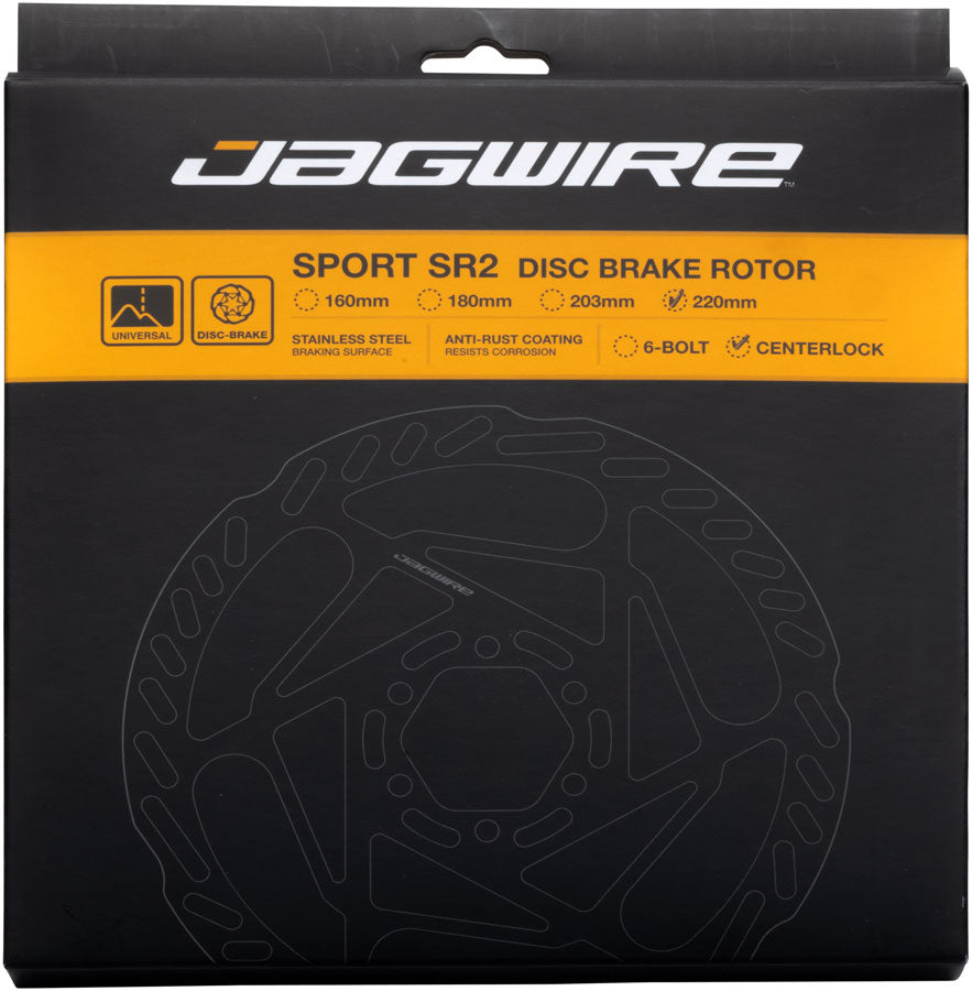 Jagwire Sport SR2 Disc Brake Rotor - 220mm, Center Lock, Includes Lockring, 2.0mm Thickness MPN: DCR213 Disc Rotor Sport SR2 Disc Brake Rotor