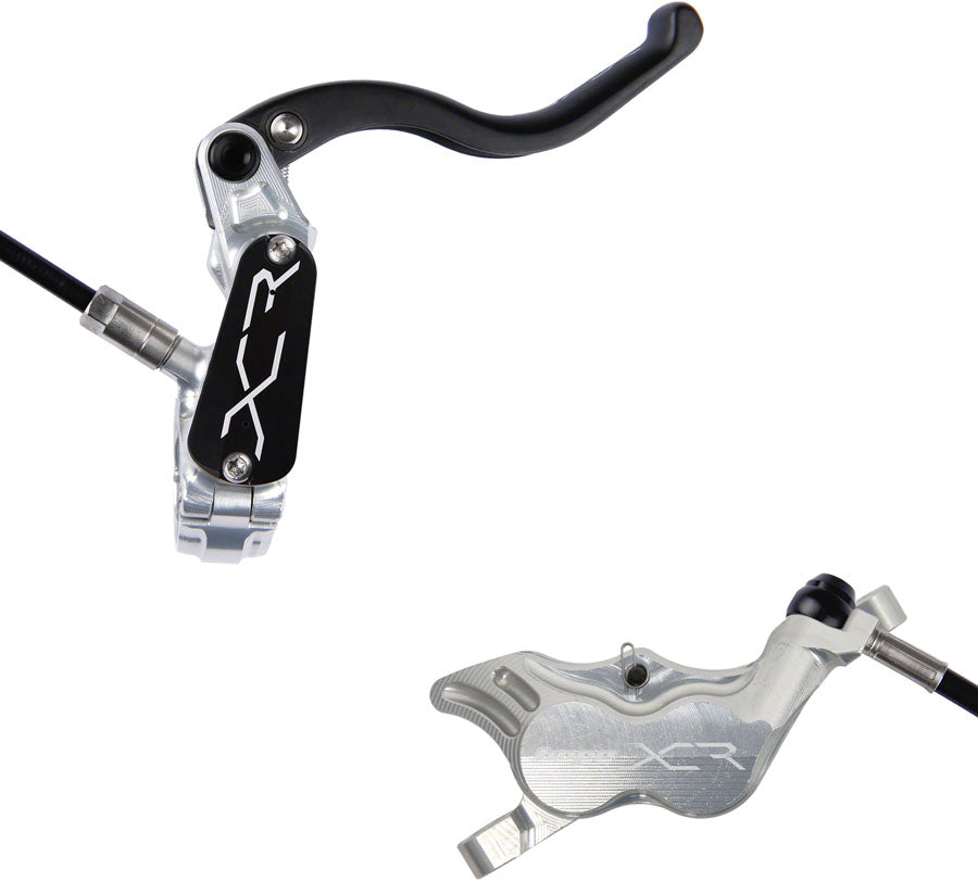 Hope XCR Pro E4 Disc Brake and Lever Set - Rear, Hydraulic, Post Mount, Silver