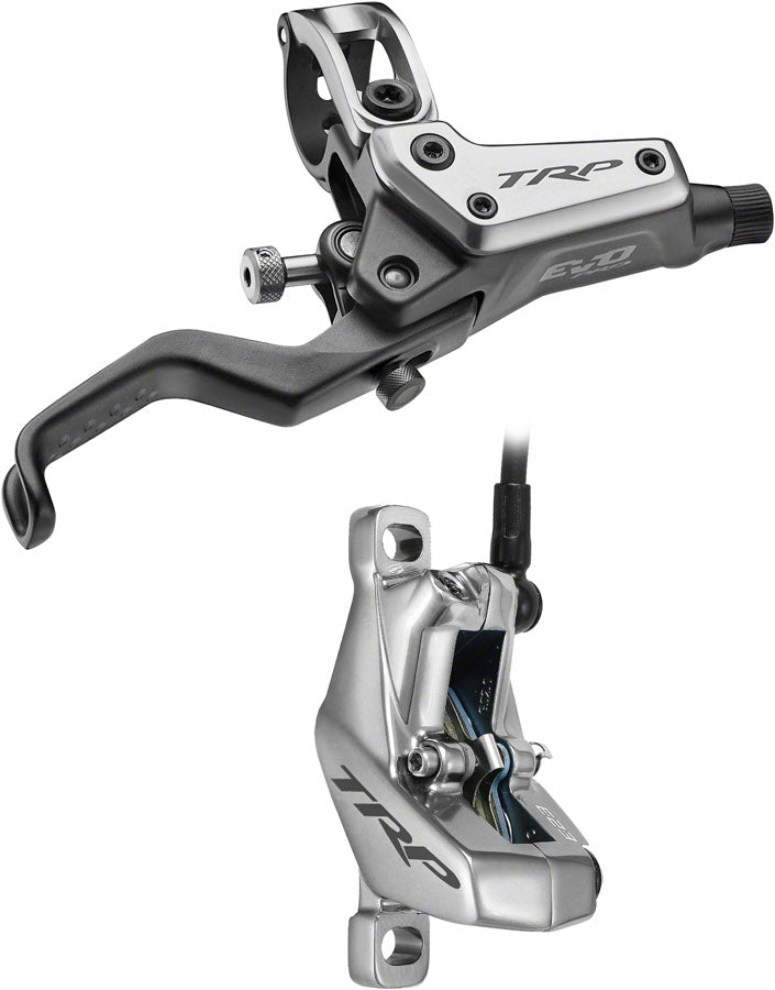 TRP DH-R Evo Pro Disc Brake and Lever - Hydraulic, 4-Pistion, Post Mount, Silver/Grey