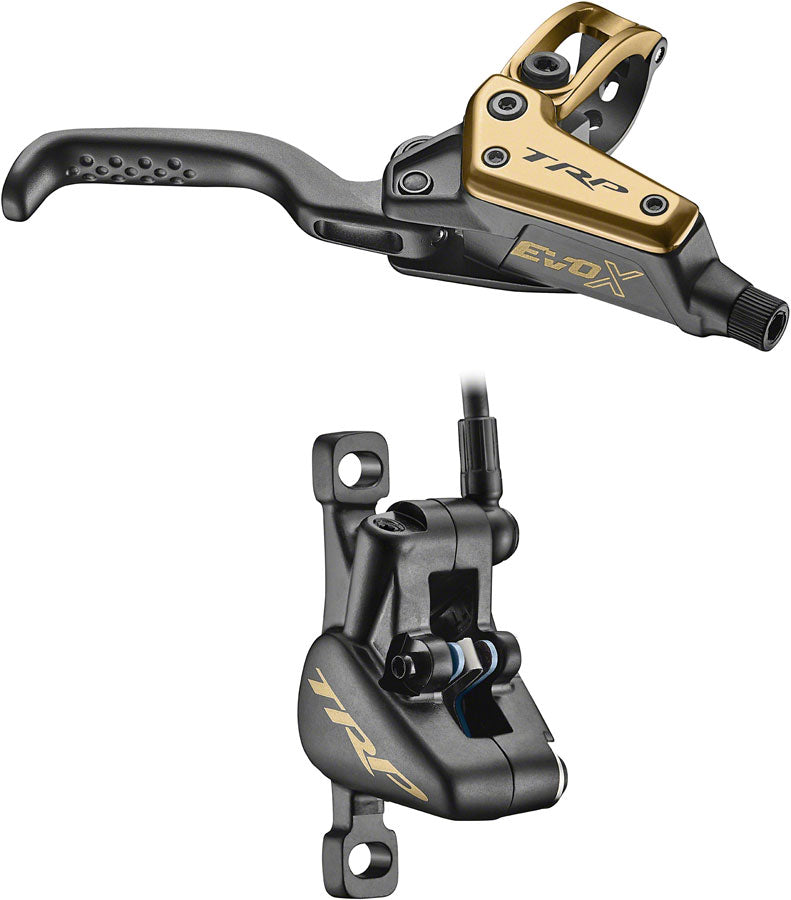 TRP DH-R Evo X Disc Brake and Lever - Hydraulic, 2-Pistion, Post Mount, Gold