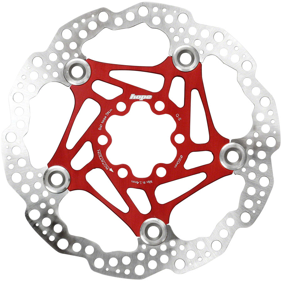 Hope Floating Disc Brake Rotor - 160mm, 6-Bolt, Red MPN: HBSP3301606FR Disc Rotor Floating Disc Rotor