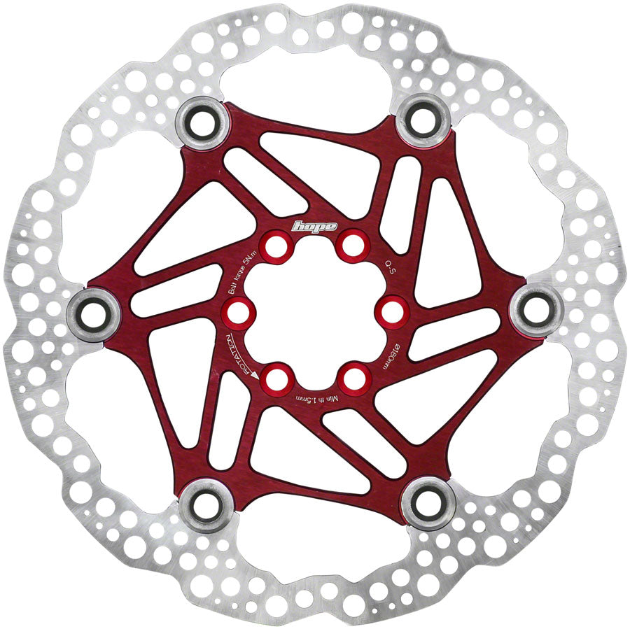 Hope Floating Disc Brake Rotor - 180mm, 6-Bolt, Red MPN: HBSP3301806FR Disc Rotor Floating Disc Rotor