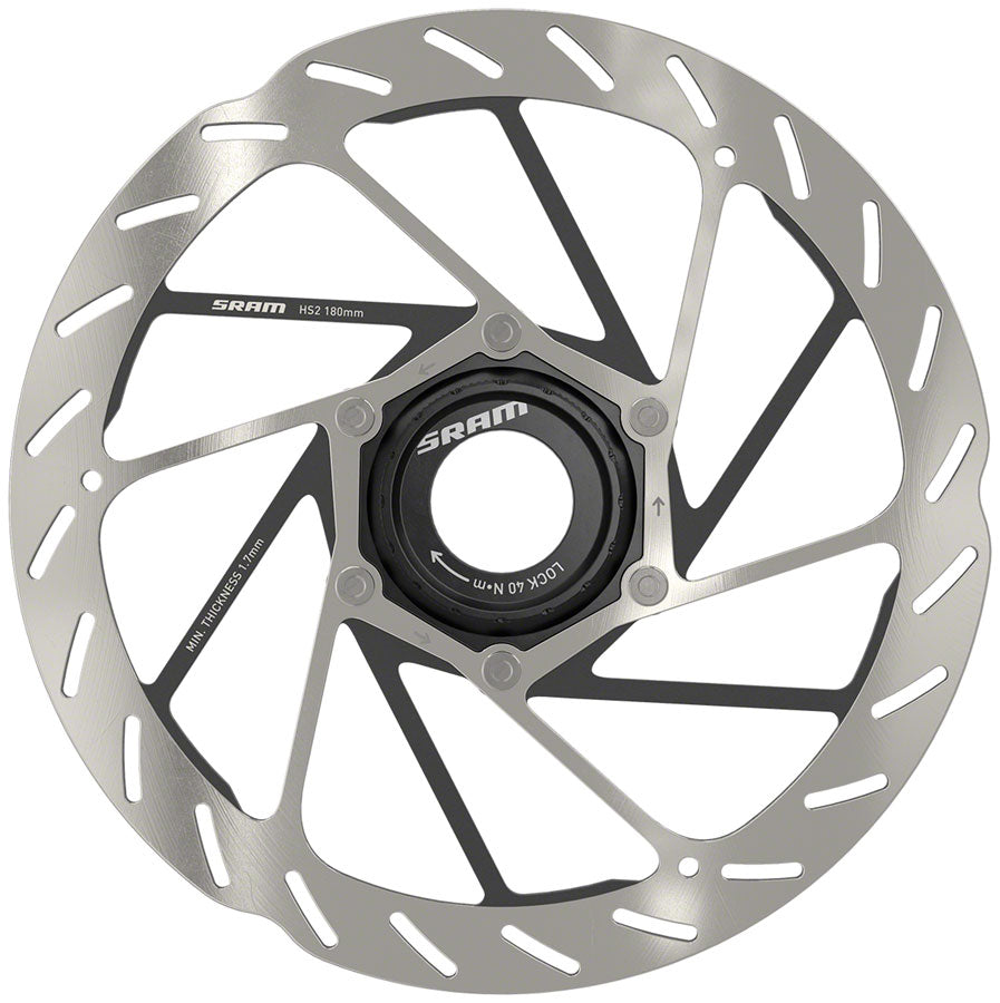 SRAM HS2 Disc Brake Rotor - 180mm, Center Lock, Rounded, Silver/Black MPN: 00.5018.176.005 UPC: 710845862373 Disc Rotor HS2 Disc Brake Rotor