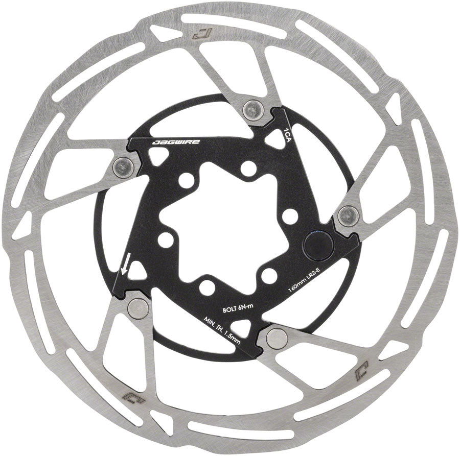 Jagwire Pro LR2-E Ebike Disc Brake Rotor with Magnet - 160mm, 6-Bolt, Silver/Black - Disc Rotor - Pro LR2-E Ebike Disc Brake Rotor