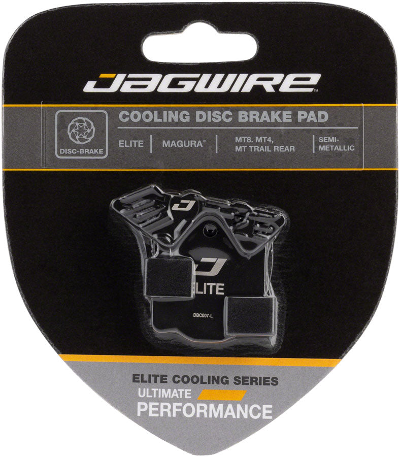 Jagwire Elite Cooling Disc Brake Pad - Semi-Metallic, Aluminum Backed, Fits Magura MT8, MT4, MT Trail (Rear) - Disc Brake Pad - Magura Compatible Disc Brake Pads