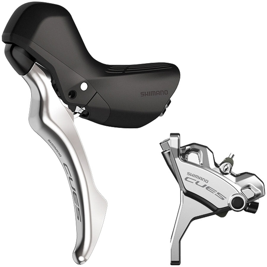 Shimano CUES BL-U6030L/BR-U6030F Disc Brake and Lever - Front, Hydraulic, Flat Mount, Resin Pads, Silver MPN: IU60302DNF6RC100 UPC: 192790953823 Disc Brake & Lever CUES U6030 Disc Brake and Lever