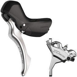 Shimano CUES BL-U6030L/BR-U6030F Disc Brake and Lever - Front, Hydraulic, Flat Mount, Resin Pads, Silver MPN: IU60302DNF6RC100 UPC: 192790953823 Disc Brake & Lever CUES U6030 Disc Brake and Lever