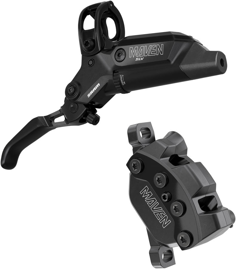 SRAM Maven Silver Disc Brake and Lever - Front or Rear, Post Mount, 4-Piston, Aluminum Lever, SS Hardware, Black, B1 MPN: 00.5018.258.001 UPC: 710845925955 Disc Brake & Lever Maven Silver 4-Piston Disc Brake and Lever B1