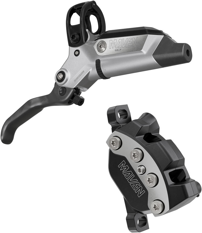 SRAM Maven Ultimate Disc Brake and Lever - Front or Rear, Post Mount, 4-Piston, Carbon Lever Blade, Ti Hardware,