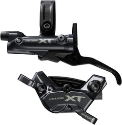 Shimano Deore XT BR-M8220 Disc Brake and BL-M8200 Lever - Left/Front, Post Mount, 4-Piston Caliper, SM-BH90-SBM Hose, MPN: IM82201JLFXNA100 UPC: 192790749020 Disc Brake & Lever Deore XT BR-M8220 Disc Brake and BL-M8200 Lever