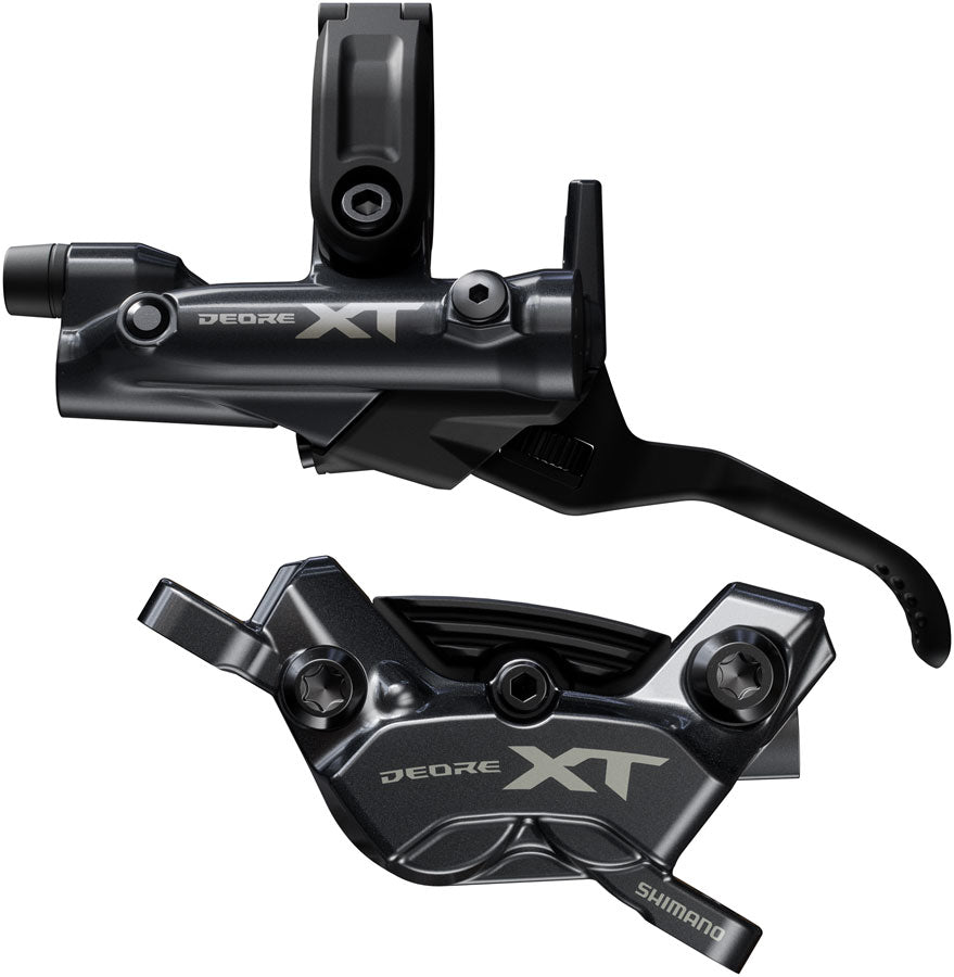 Shimano Deore XT BR-M8220 Disc Brake and BL-M8200 Lever - Left/Front, Post Mount, 4-Piston Caliper, SM-BH90-SBM Hose,